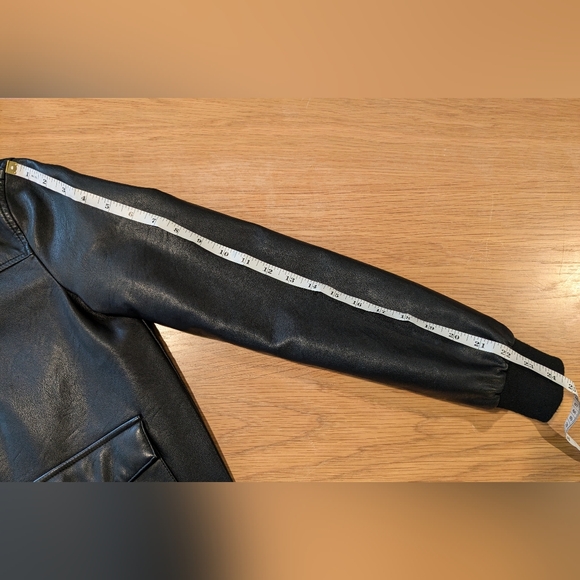 Levi Strauss Vegan Leather Black Hooded Bomber Jacket in XS - Picture 10 of 13
